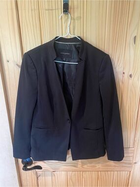 Banana Republic Black Collarless Suit Jacket